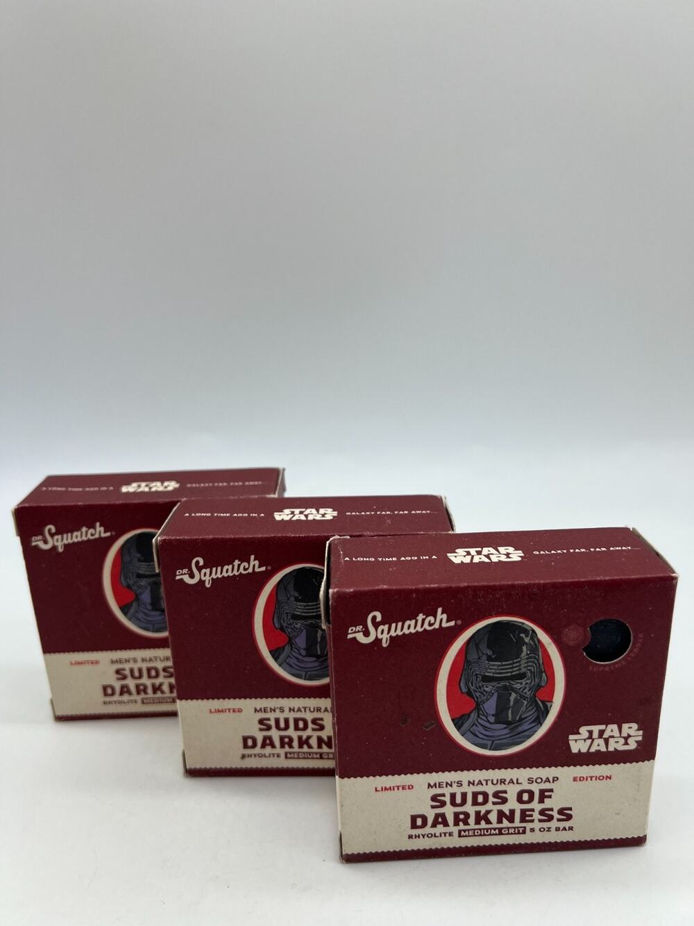 Dr. Squatch Star Wars Limited Edition Suds of Darkness Men's Soap Lot of 3.